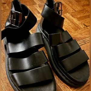 DR. MARTENS leather sandals in black